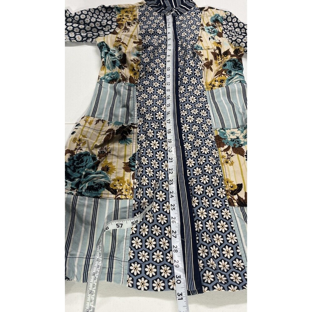 Maeve Anthropologie Buttondown Mini Dress Long Sleeve Pockets Sz 2 Floral Preppy - Picture 9 of 16